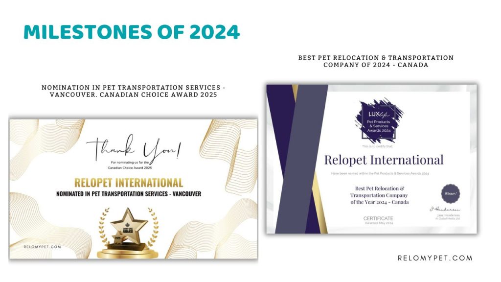 2024 Highlights: Canadian Choice Award 2025 Nomination and Best Pet Transportation 2024 in Canada