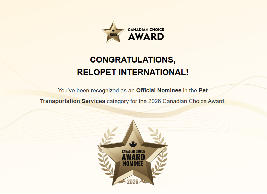 Relopet International - an Official Nominee in Pet Transportation Services
